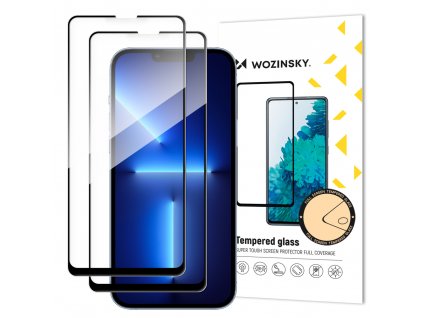 eng pl Wozinsky set of 2x super strong Full Glue full screen tempered glass with Case Friendly frame iPhone 14 Max 13 Pro Max black 76890 9