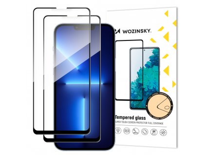 eng pl Wozinsky set of 2x super strong Full Glue full screen tempered glass with Case Friendly frame iPhone 14 iPhone 13 Pro iPhone 13 black 76891 9