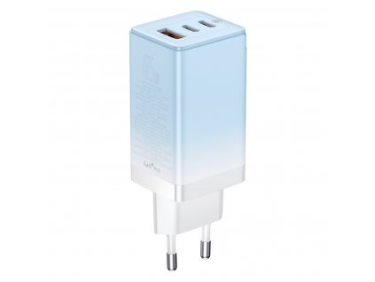 eng pl Baseus fast GaN charger 2 x USB Type C USB 65W QC PD blue CCGP050103 USB Type C fast charging cable 100W 1m blue 95961 1