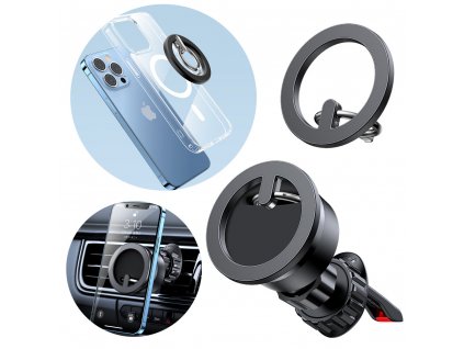 eng pl Joyroom kit multifunctional magnetic car holder ring phone support black JR ZS294 107827 1