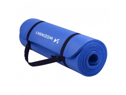 eng pl Wozinsky exercise mat 181 x 63 x 0 9 cm thick gymnastic yoga mat blue 63708 17