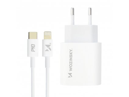 eng pl Wozinsky fast EU USB Type C Power Delivery 20W wall charger cable USB Type C Lightning cable 1m white 69889 2