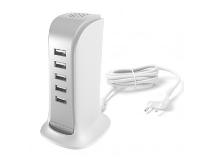 eng pl Charger 5x USB with built in power cable EU white A5EU 95389 1