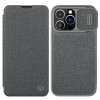 eng pl Nillkin Qin Cloth Pro Case Case for iPhone 13 Pro Camera Protector Holster Cover Flip Cover Gray 106520 1