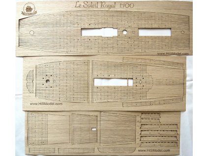 Heller Soleil Royal 1:100 - HiSModel- wooden deck, dřevěná paluba dubová 01