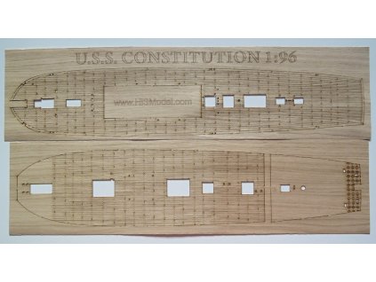 Revell Constitution 1:96, HiSModel, deck oak 01