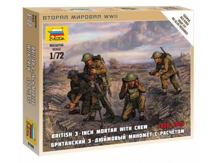 Wargames (WWII) figurky 6168 - British Mortar with crew 1939-42 (1:72)