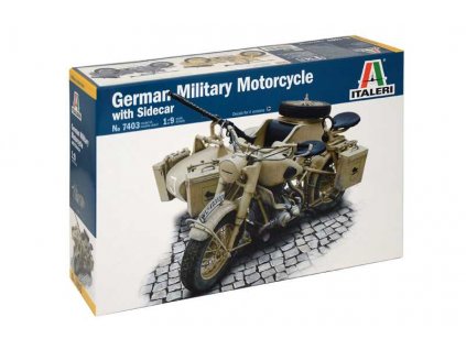 Model Kit military 7403 - German Military Motorcycle with Sidecar (1:9)