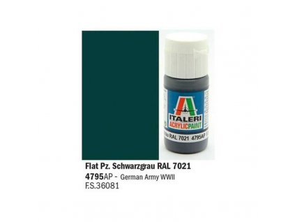 Italeri barva akryl 4795AP - Flat Pz. Schwarzgrau RAL 7021 20ml
