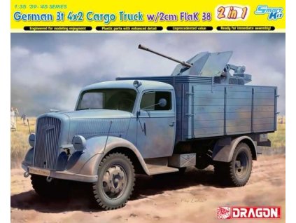 Model Kit military 6828 - German 3t 4x2 Truck w/2cm FlaK 38 (1:35)