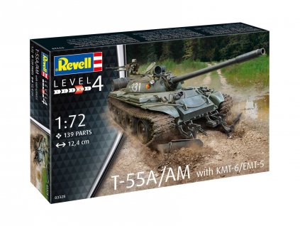 Plastic ModelKit tank 03328 - T-55A/AM with KMT-6/EMT-5 (1:72)