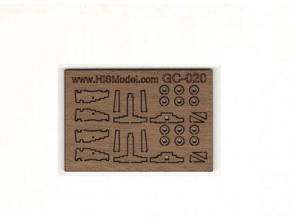 Revell Alabama 1:150, HiSModel - wooden laffetes 01