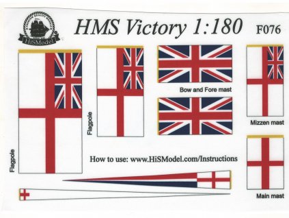 Airfix HMS Victory 1:180, HiSModel -  flags 01