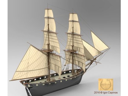 Zvezda Mercury 1:100, HiSModel - sails 0