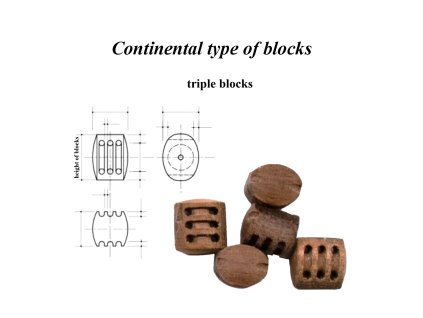 Standard walnut blocks continental triple 06