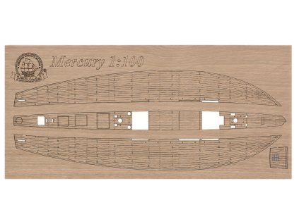 Zvezda Mercury 1:100 - woden deck 01