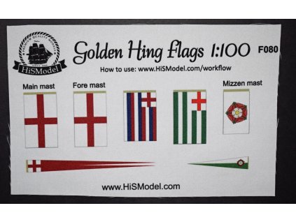 Heller, Revell, Golden Hind 1:96 - HiSModel -flags, vlajky 01