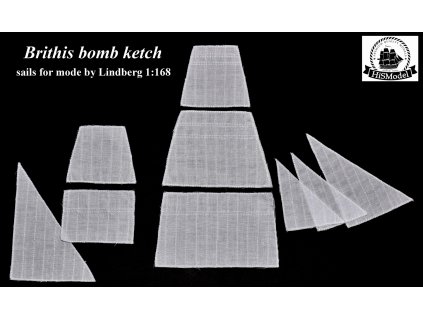 Lindberg Brithis bomb ketch 1:168 - HiSModel - sails 01