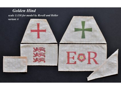 Heller, Revell, Golden Hind 1:96 - HiSModel -, sails, plachty 01
