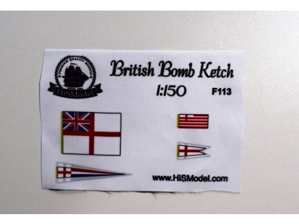 British Bomb Ketch 1:150, HiSModel flags 01