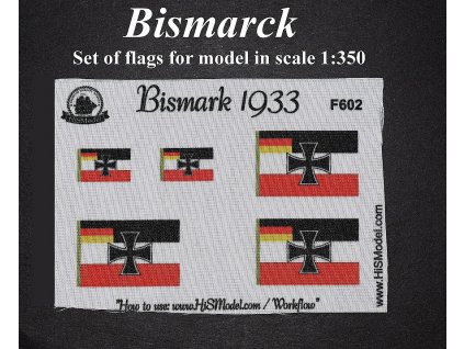 Bismarck 1:350 - HiSModel - Bismarck 1933 1:350 flags