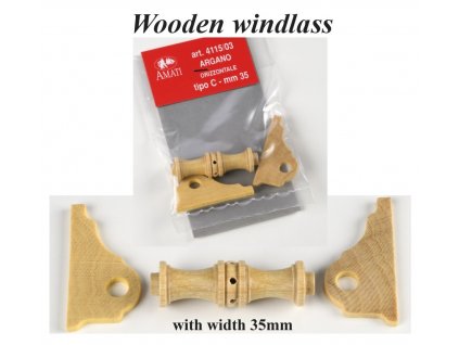 HiSModel - Wooden windlass, kotevní rumpál