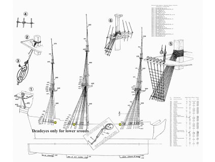 Airfix HMS Victory 1:180, Hismodel rigging 01