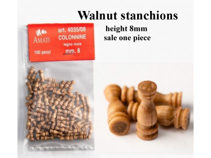 Walnut stanchions mm.8 - HiSModel -
