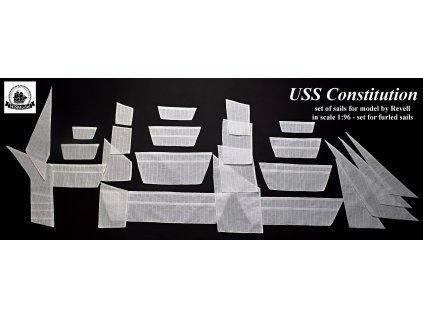 Revell USS Constitution 1:96, HiSModel - set of furled sails 02