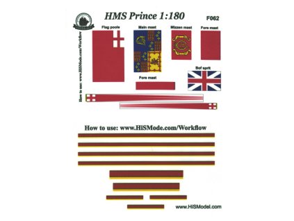 Airfix HMS Prince 1:168 - HiSModel - the flags, 01