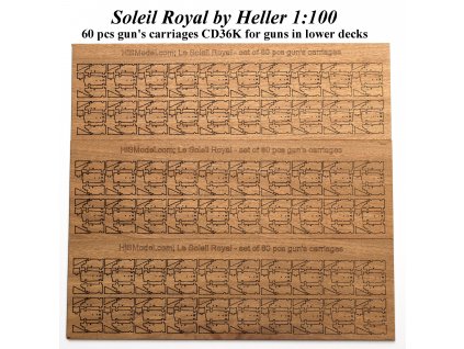 Heller Soleil Royal 1:100, HiSModel - guns carriages 01