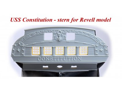 Revell USS Constitution 1:96, HiSModel - stern of ship 01