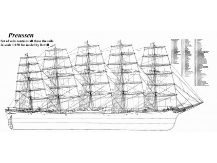 Preussen, Cap Horn 1:150, HiSModel - wooden blocks, kladky