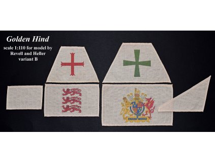 Heller, Revell, Golden Hind 1:96 - HiSModel -, sails, plachty 03