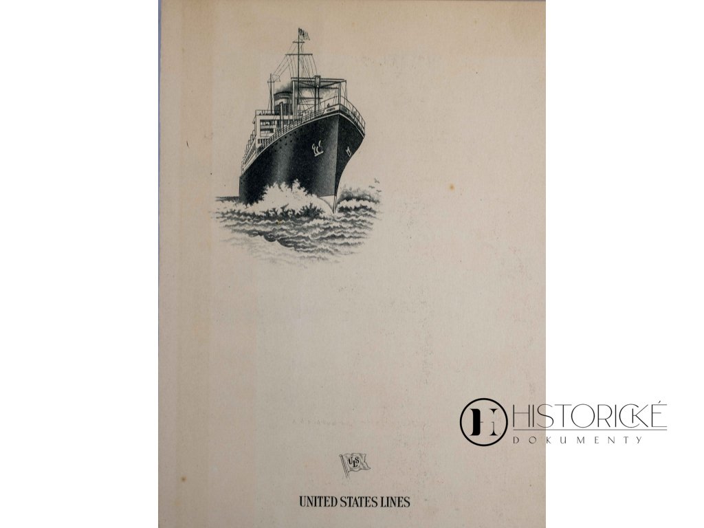 Jídelní lístek, United States Lines, 25 1926 7012