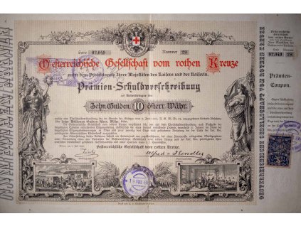 Dluhopis 10 Gulden, Rakouský červený kříž Wien, 1882 II