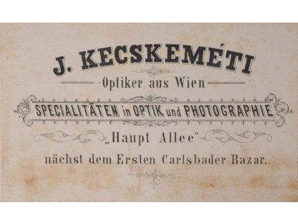 Vizitka, J. Kecskemeti, Optik, Wien