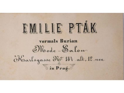 Vizitka, E. Pták, vormals Burian