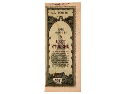 Výherní list 140 Československo 1921 re (1)