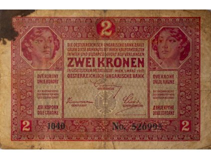 Bankovka 2 Kronen, Československo, 1917 (1)