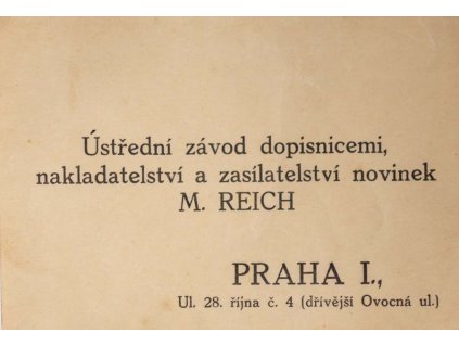 Reklamní vizitka, Nakladatelství, M. Reich