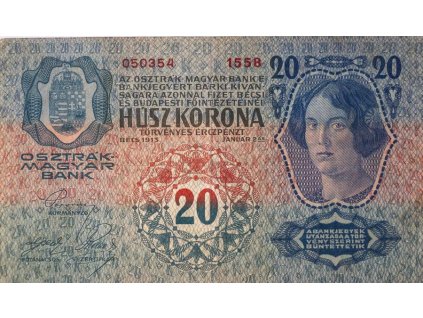 Bankovka 20 Korun, Rakousko Uhersko. (1550), 1913
