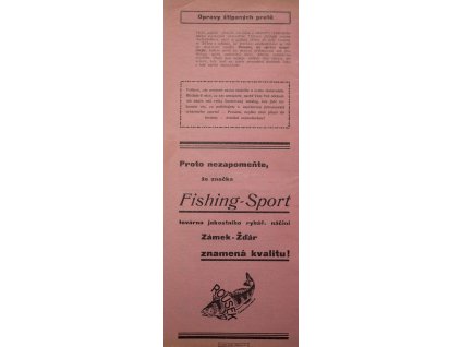 Reklamní leták Rousek, Fishing Sport (1)