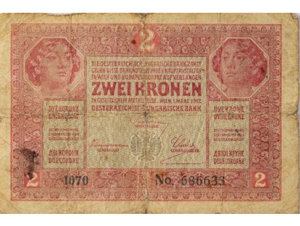 Bankovka Zwei Kronen, 2 K, 1917 (2)