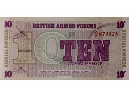 Vojenská poukázka, 10 New Pence, 1972 4800