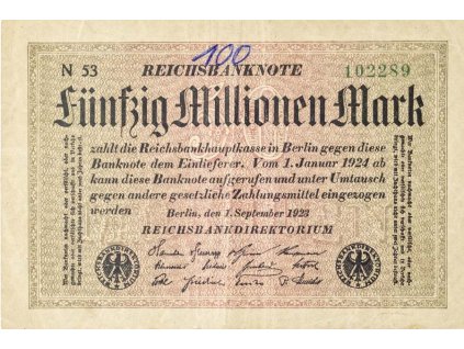 Bankovka 5 Millionen Mark, 1923