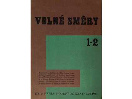 Časopis Volné směry, ročník XXXV, 1938 39, číslo 1 2 (1)
