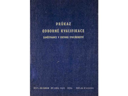 Průkaz odborné kvalifikace, strojírenství, 1958 5146
