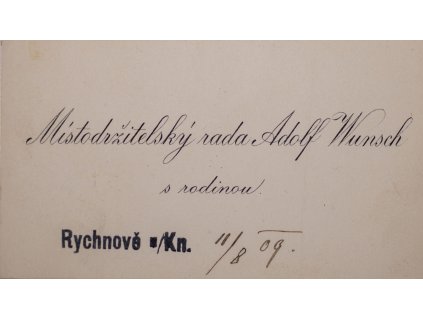 BVizitka, Místodržitelský rad, A. Wunsch, 1909 5196