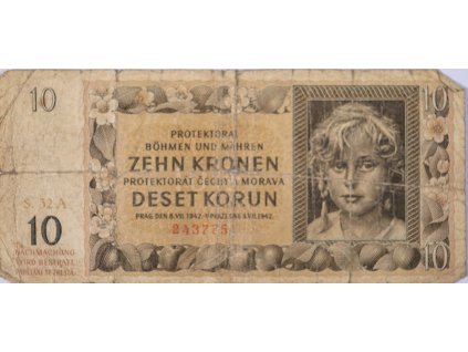 Bankovka, 10 K, Zehn kronen – Deset korun, S32A, 1942 5281